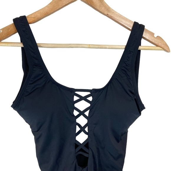 The Bikini Lab Solid Criss-Cross One-Piece Swimsuit NWOT - Picture 3 of 6